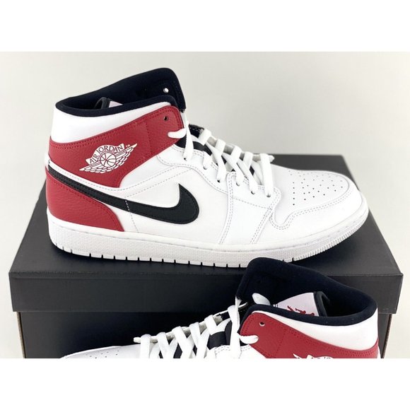 Nike Air Jordan 1 Mid Chicago 2019 Men's Sneakers Rare Shoe White Red Black - Picture 5 of 12